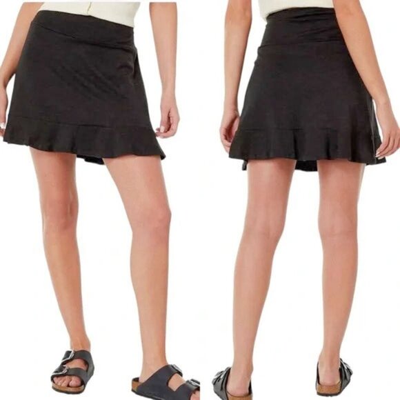 Toad&Co Chaka Ruffle Skirt Black Small - Picture 1 of 13